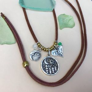 Suede cord Sundance Charm necklace